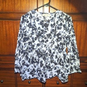 Loft Floral Print Top / Loft Peasant Top Loft Petite Shirt